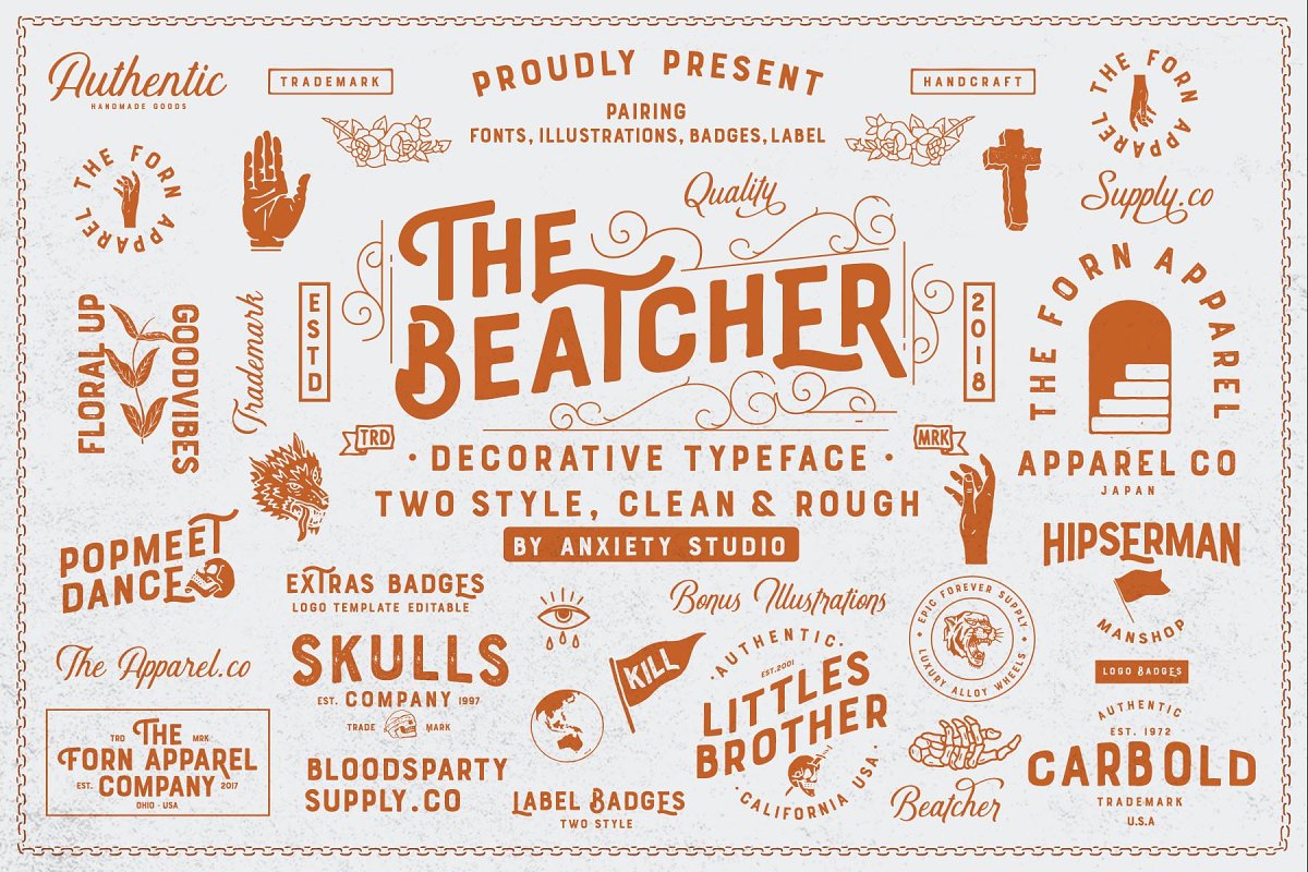The Beatcher Rough Font preview